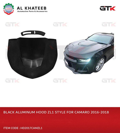 Black Aluminum Hood Zl1 Style For Camaro 2016-2018