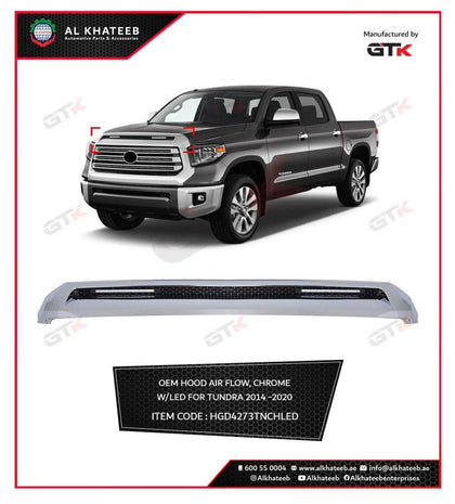 GTK Hood Guard Decoration With LED For Tundra 2020, Chrome