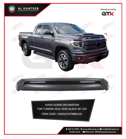 GTK Hood Guard Deoration For Tundra 2014-2020, Black With LED
