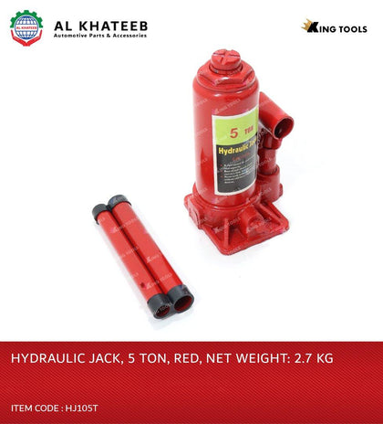 King Tools 5 Ton Portable Heavy Duty Hydraulic Floor Red Bottle Jack Automotive Car, Van, Truck N.W 2.7KG