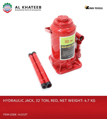 King Tools 30 Ton Portable Heavy Duty Hydraulic Floor Red Bottle Jack Automotive Car, Van, Truck N.W 9.3KG