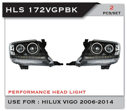 AutoTech Car Headlights Performance Led 2012-2014 Hilux Vigo, 2Pcs/Set Black