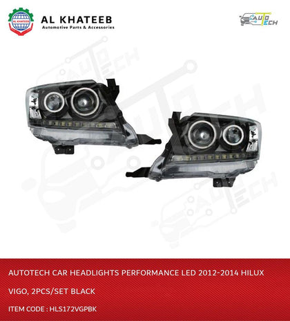 Auto-Tech Car Headlights Performance Led 2012-2014 Hilux Vigo, 2Pcs/Set Black