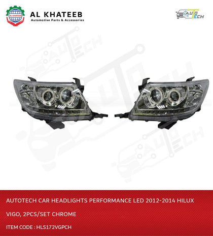 Auto-Tech Car Headlights Performance Led 2012-2014 Hilux Vigo, 2Pcs/Set Chrome