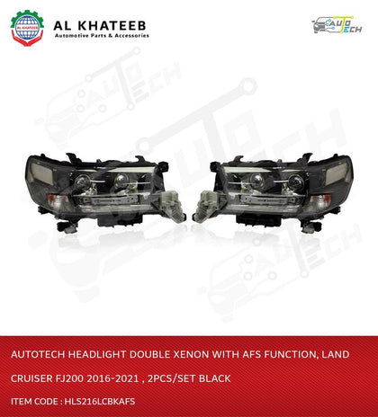 Headlight Double Xenon With Afs Function, Land Cruiser FJ200 2016-2021 , 2Pcs/Set Black