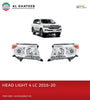 Headlights Land Cruiser FJ200 2016-2020 Upgrade To LX Style, Black+Chrome 2Pcs/Set