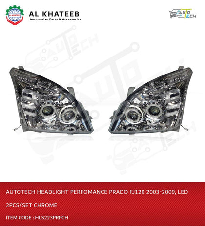 Headlight Perfomance Prado FJ120 2003-2009, LED 2Pcs/Set Chrome