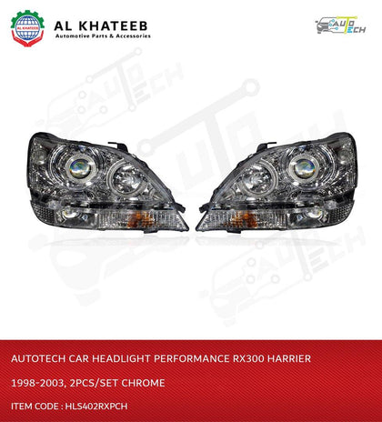 AutoTech Car Headlight Performance Rx300 Harrier 1998-2003, 2Pcs/Set Chrome