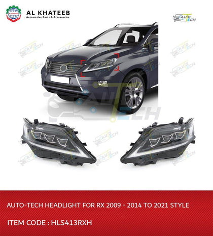 AutoTech Car Headlights Peformance Rx330 Rx350 2012-2014 Facelift To 2021 Style, 2Pcs/Set