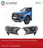 Car Headlights Performance Smoked Black Ranger 2015-2021, 2Pcs/Set