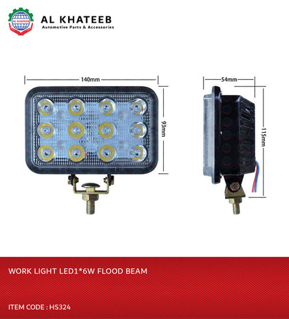 WORK LIGHT LED1*6W FLOOD BEAM-HS324