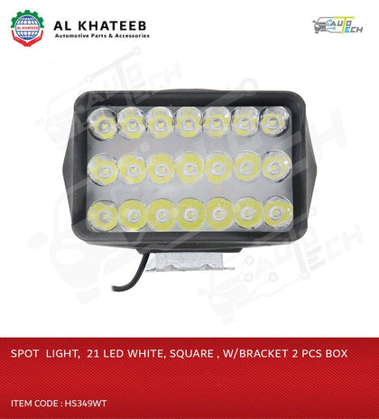 Auto-Tech Universal Car & Motor LED Spot Light Bar White 21LED DC 12V With Bracket, Black Plastic Housing 2PCS/Set