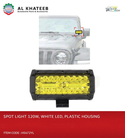 Al Khateeb Universal Vehicle 4Inch Spot Light 10 LED Yellow 60W Fit To Truck Jeep And Off-Road, Plastic Housing