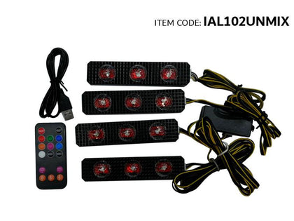 AutoTech 4 Pieces Atmosphere Projector For All Cars Star Lights Car Seat Bottom Light - Mix Color