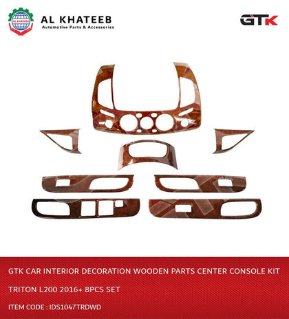 GTK Car Interior Decoration Wooden Parts Center Console Kit Triton L200 2016+ 8Pcs Set