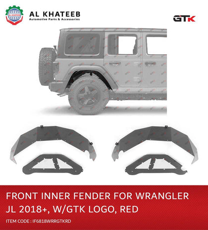 GTK Rear Inner Fender For Wrangler Jl 2018+, With GTK Logo Silver