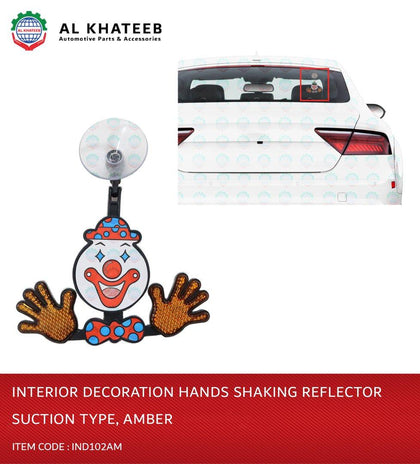 Al Khateeb Universal Car Accessories Interior Decoration Hands Shaking Reflector Sunction Type - Amber