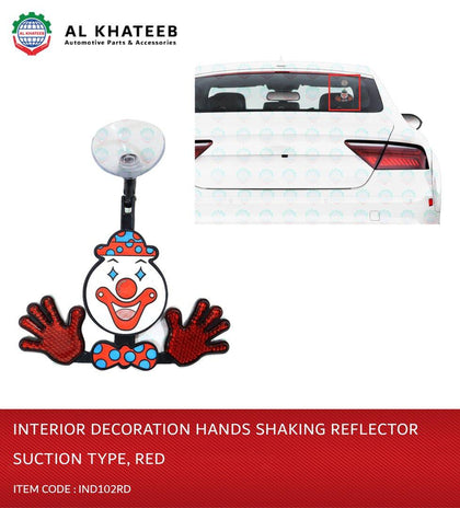 Al Khateeb Universal Car Accessories Interior Decoration Hands Shaking Reflector Sunction Type - Red