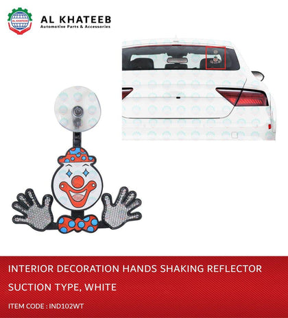 Al Khateeb Universal Car Accessories Interior Decoration Hands Shaking Reflector Sunction Type - White