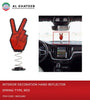 Universal Car Accessories Interior Decoration Finger Peace Sign Reflector Spring Type - Red