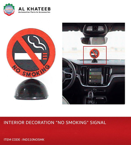 Al Khateeb Universal Car Accessories Interior Dashboard Decoration No Smoking Warning Sign, Red Black