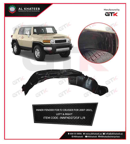 GTK Car Front Fender Liner Inner FJ Cruiser 2007-2021, Right Position