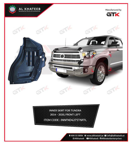 GTK Front Splash Shield Inner Skirt Fender Liner Left Side Tundra 2014-2020
