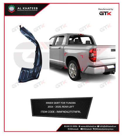 GTK Rear Splash Shield Inner Skirt Fender Liner Left Side Tundra 2014-2020