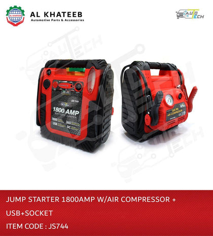 Jump Starter 1800A with Air Compressor+USB+Socket