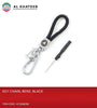 Universal Car Braided Black Pu Leather Metal Keyring Keychain Car Keys