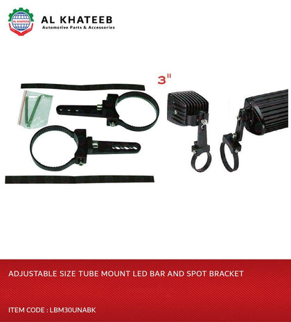 ADJUSTABLE SIZE TUBE MOUNT LED BAR AND SPOT BRACKET