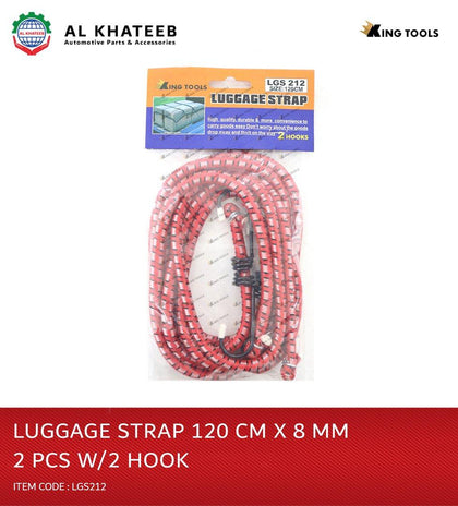 King Tools Heavy Luggage Elastic Bungee Cord Strap Luggage Suitcase Strap With 2Pcs Hook 120Cmx8Mm