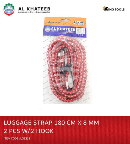 King Tools Heavy Luggage Elastic Bungee Cord Strap Luggage Suitcase Strap With 2Pcs Hook 180Cmx8Mm