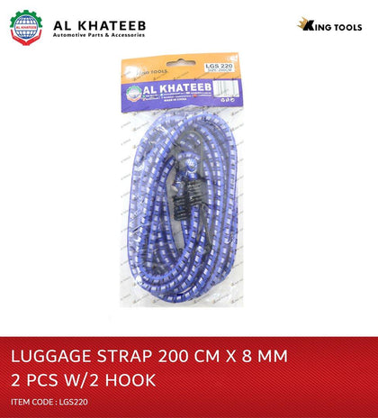 King Tools Heavy Luggage Elastic Bungee Cord Strap Luggage Suitcase Strap With 2Pcs Hook 200Cmx8Mm