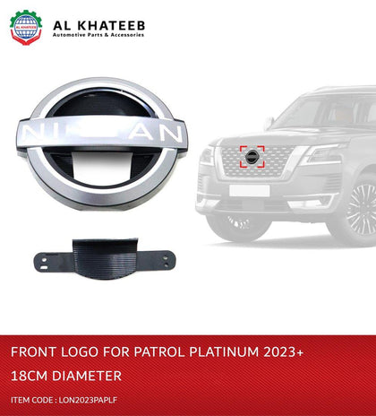 GTK Car Front Grille Badge Logo Emblem 18Cm Diameter Patrol Platinum 2023+, Black+Chrome