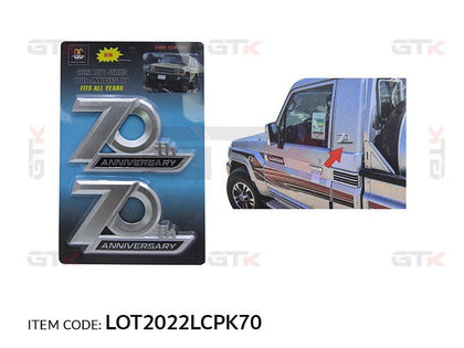 GTK Land Cruiser 70 80 100 Pickup 70Th Anniversary Car Side Emblem Badge Sticker Accessories Chrome