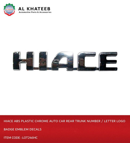 Hiace ABS Plastic Chrome Auto Car Rear Trunk Number / Letter Logo Badge Emblem Decals