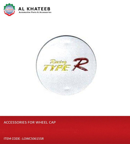 Car Logo Wheel Center Hub Cap ' Racing |T|Ype R', Silver