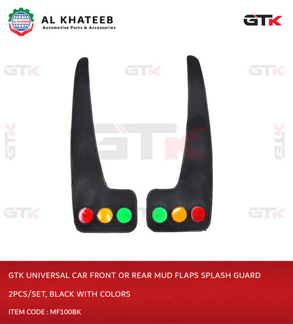 GTK Universal Car Front or Rear Mud Flaps Splash Guard 2PCS/Set, Black With Colors