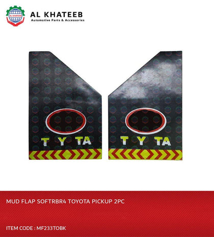 Al Khateeb Universal Car Fits Toyota Pickup Splash Mud Flaps Front Or Rear Guards, 2Pcs/Set Black, Soft Rubber