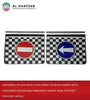 Al Khateeb Universal Splash Mud Flaps Front Or Rear Guards With Checkered Deisgn And Embossed Traffic Sign, 2Pcs/Set