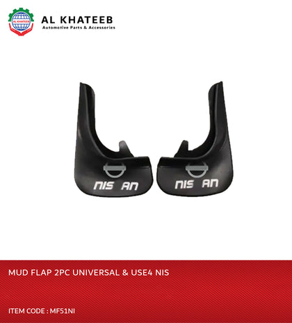 Al Khateeb Universal Car Fits NIS Splash Mud Flaps Front or Rear Guards, 2PCS/Set Black