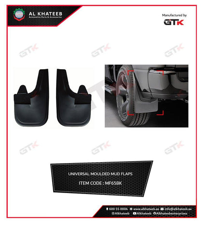 Al Khateeb Universal Car Fits Toyota Splash Mud Flaps Front Or Rear Guards, 2Pcs/Set Black, Big Size