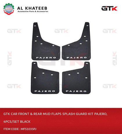 GTK Car Front & Rear Mud Flaps Splash Guard Kit Pajero, 4Pcs/Set Black