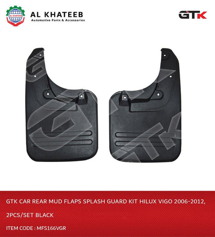 Car Rear Mud Flaps Splash Guard Kit Hilux Vigo 2006-2012, 2Pcs/Set Black