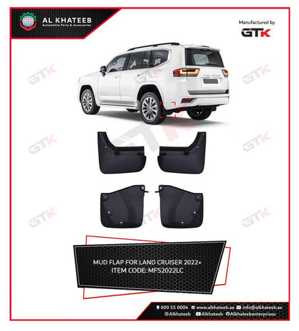 GTK Car Front & Rear Mud Flaps Splash Guard Kit Land Cruiser 2022+, 4Pcs/Set Black