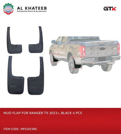 GTK Car Front & Rear Mud Flaps Splash Guard Kit Ranger T9 2023+, 4PCS/Set Black