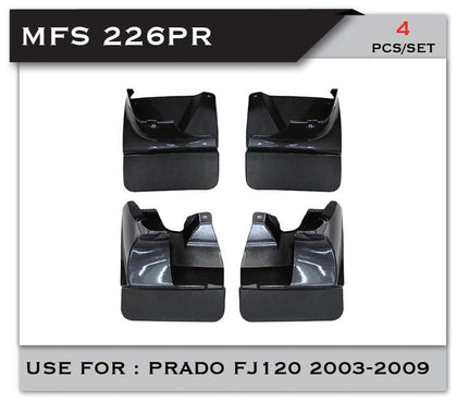 GTK Car Front And Rear Mud Flaps Splash Guard Kit Prado FJ120 2004-2009, 4Pcs/Set Black