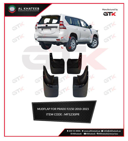 GTK Car Front And Rear Mud Flaps Splash Guard Kit Prado Fj150 2010-2023, 4Pcs/Set Black