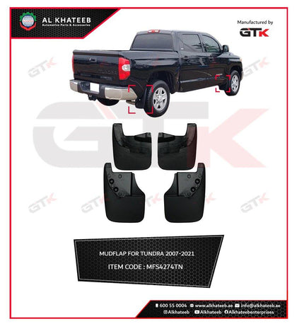 GTK Car Front And Rear Mud Flaps Splash Guard Kit Tundra 2007-2017, 4Pcs/Set Black